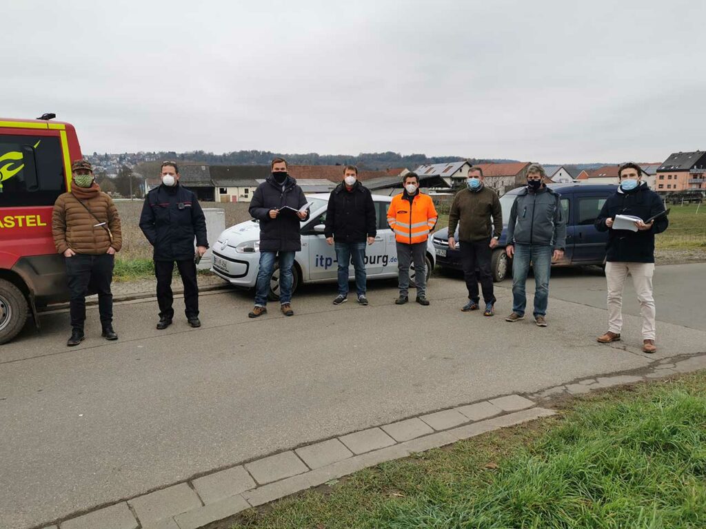 Ortsbegehungen im Dezember mit örtlichen Vertretern im Rahmen des Vorsorgekonzeptes Hochwasser & Starkregen (Foto: Andreas Walter)
