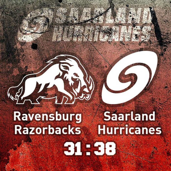 Endstand Ravensburg Razorbacks Saarland Hurricanes 31 38 Copy