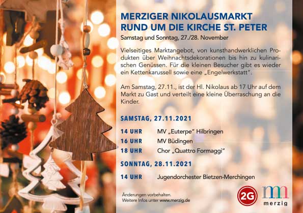 2021 Kreisstadt Merzig Programm Nikolausmarkt Amtsblatt 210x148mm RZ