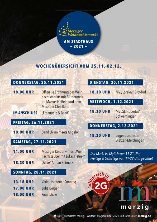 2021 Kreisstadt Merzig Programm Weihnachtsmarkt Amtsblatt 210x297mm RZ