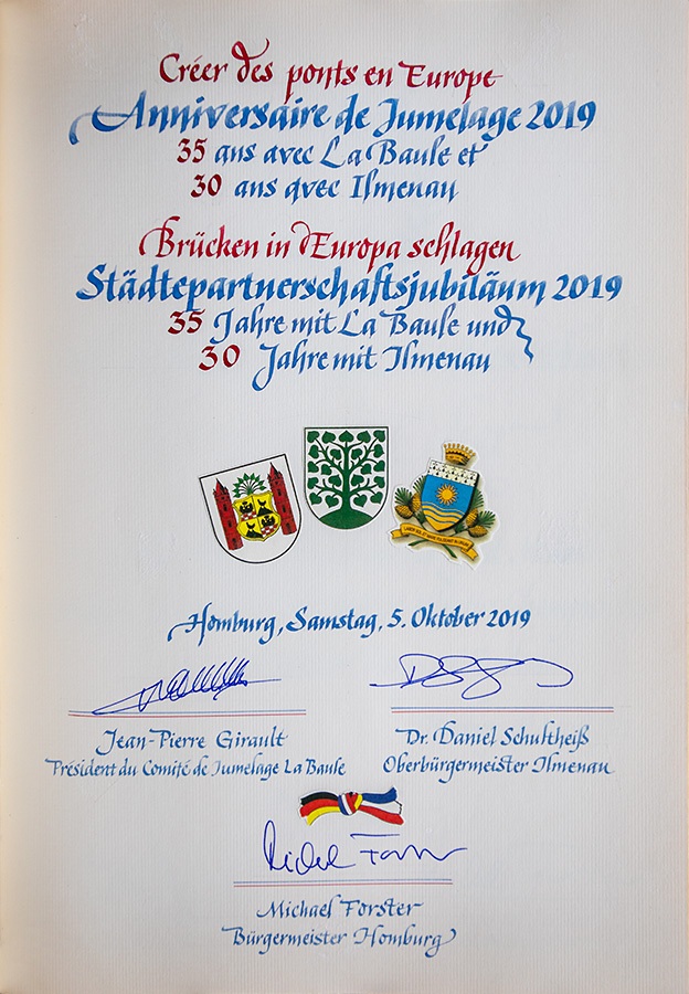 2019 Goldenes Buch Jubilaeum Staedtepartnerschaften