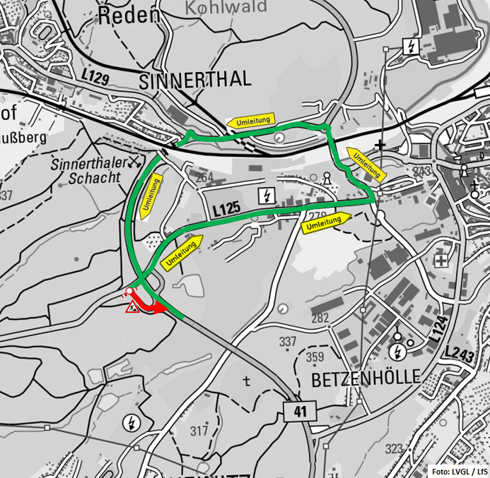 B 41 Schutzplanken AS Bildstock Foto: Landesbetrieb für Straßenbau (LfS)