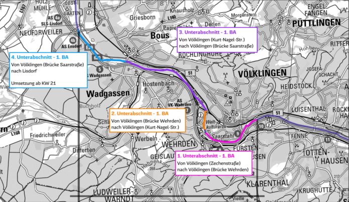 Kartenabbildung: Landesbetrieb für Straßenbau (LfS)